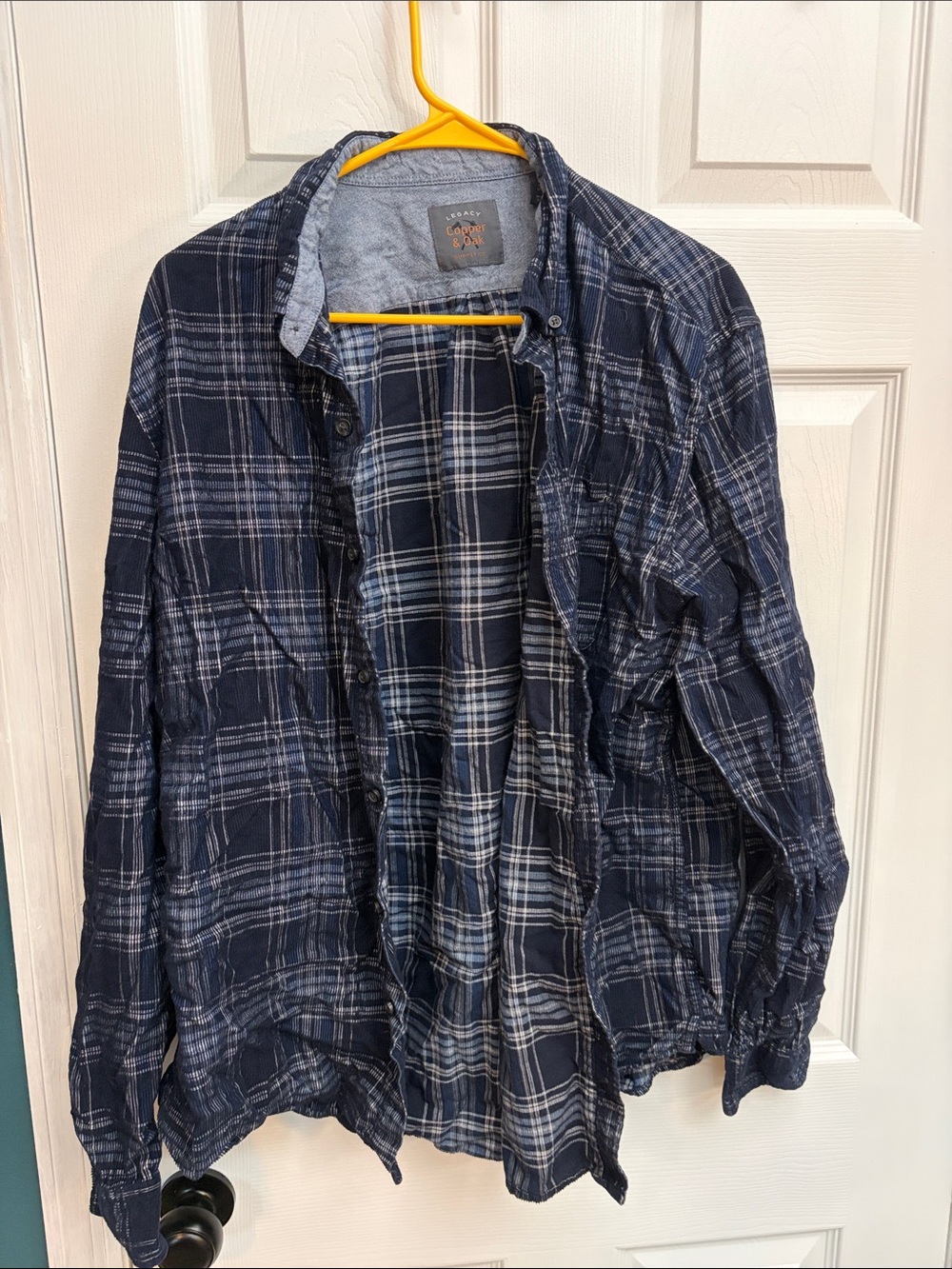 Men's Navy Plaid Lightweight Shirt Jacket